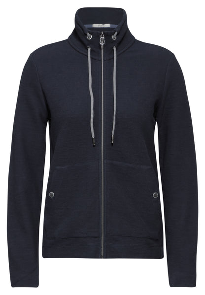 CECILDamen Leichte Sweatjacke mit Tunnelzug Aufgesetzte Taschen