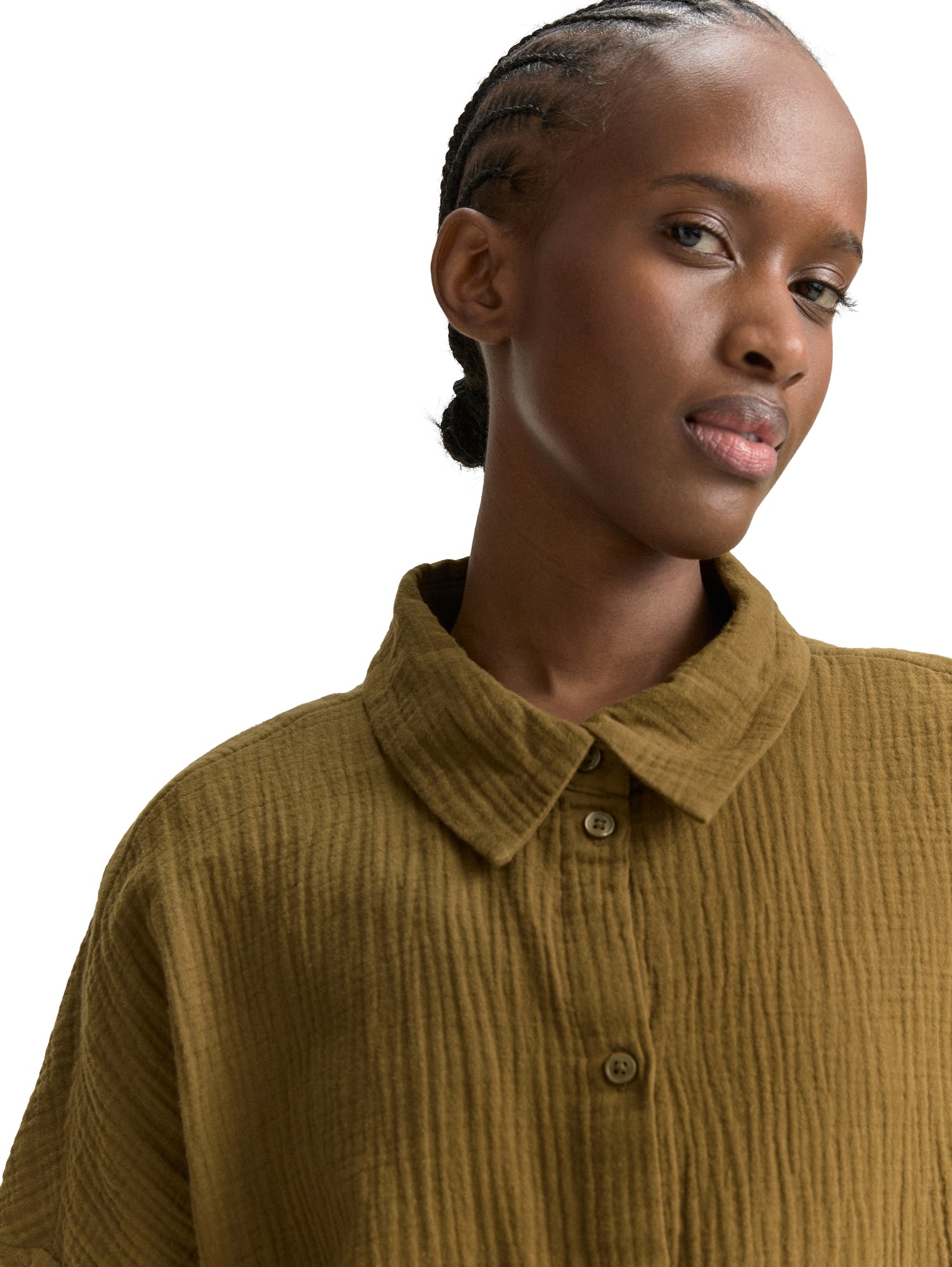 Tom Tailor Damen Musselin Bluse aus Baumwollstoff