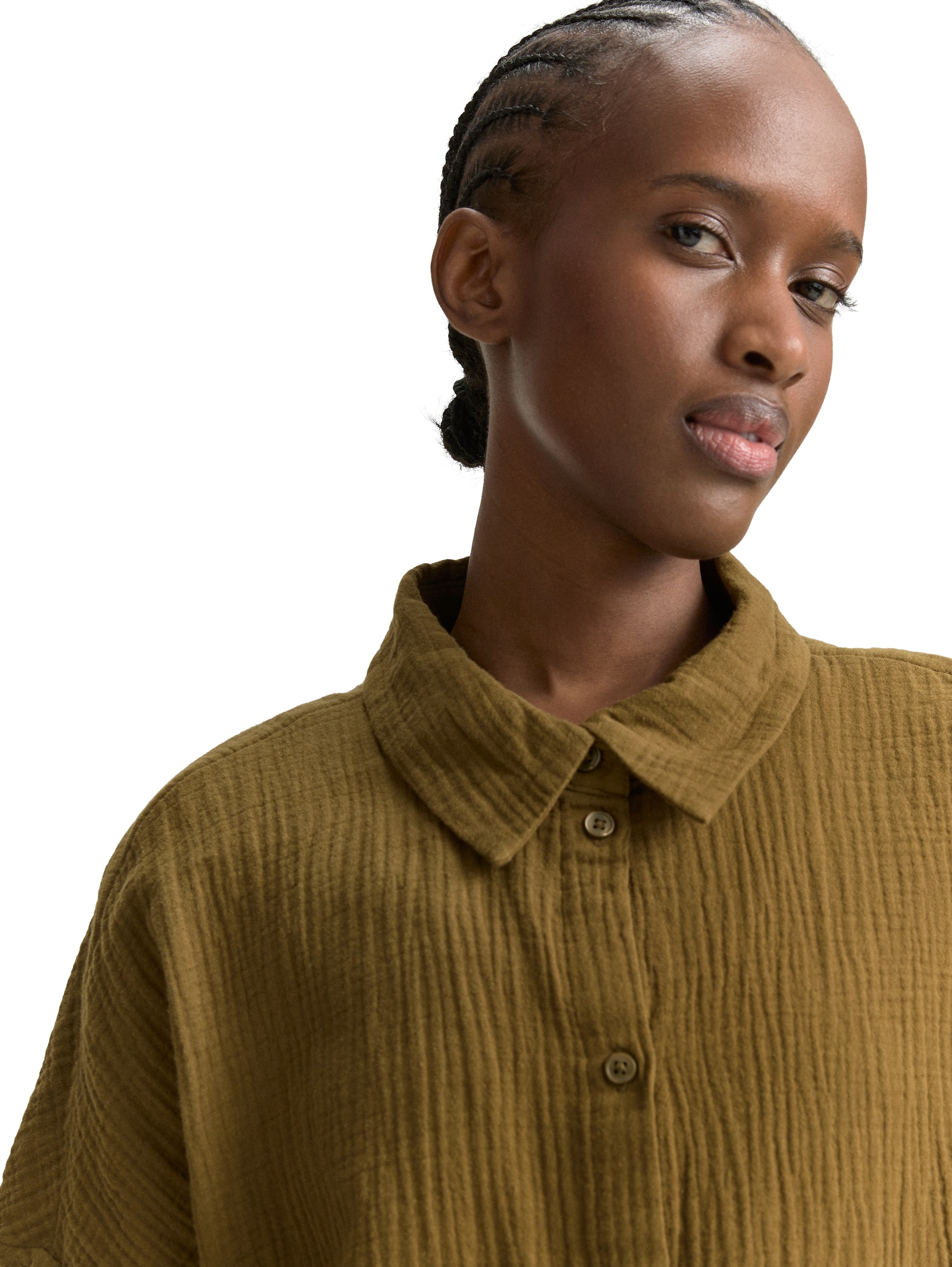 Tom Tailor Damen Musselin Bluse aus Baumwollstoff