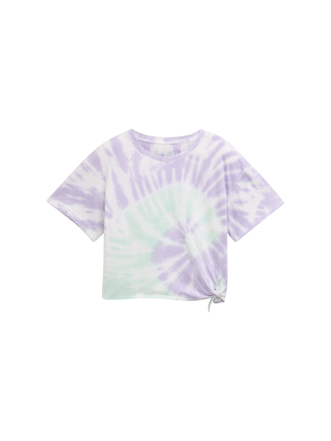 Tom Tailor Cropped T-Shirt Kinder Weiblich lilac mint Batik-Muster