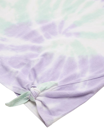 Tom Tailor Cropped T-Shirt Kinder Weiblich lilac mint Batik-Muster