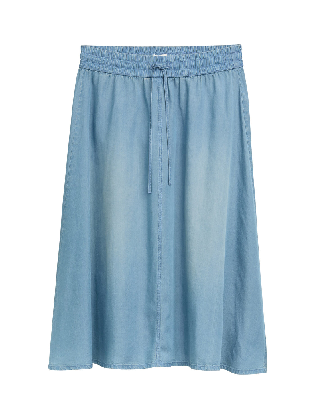 Tom Tailor Denim Midi-Rock für Damen mit elastischem Bund und Kordelzug