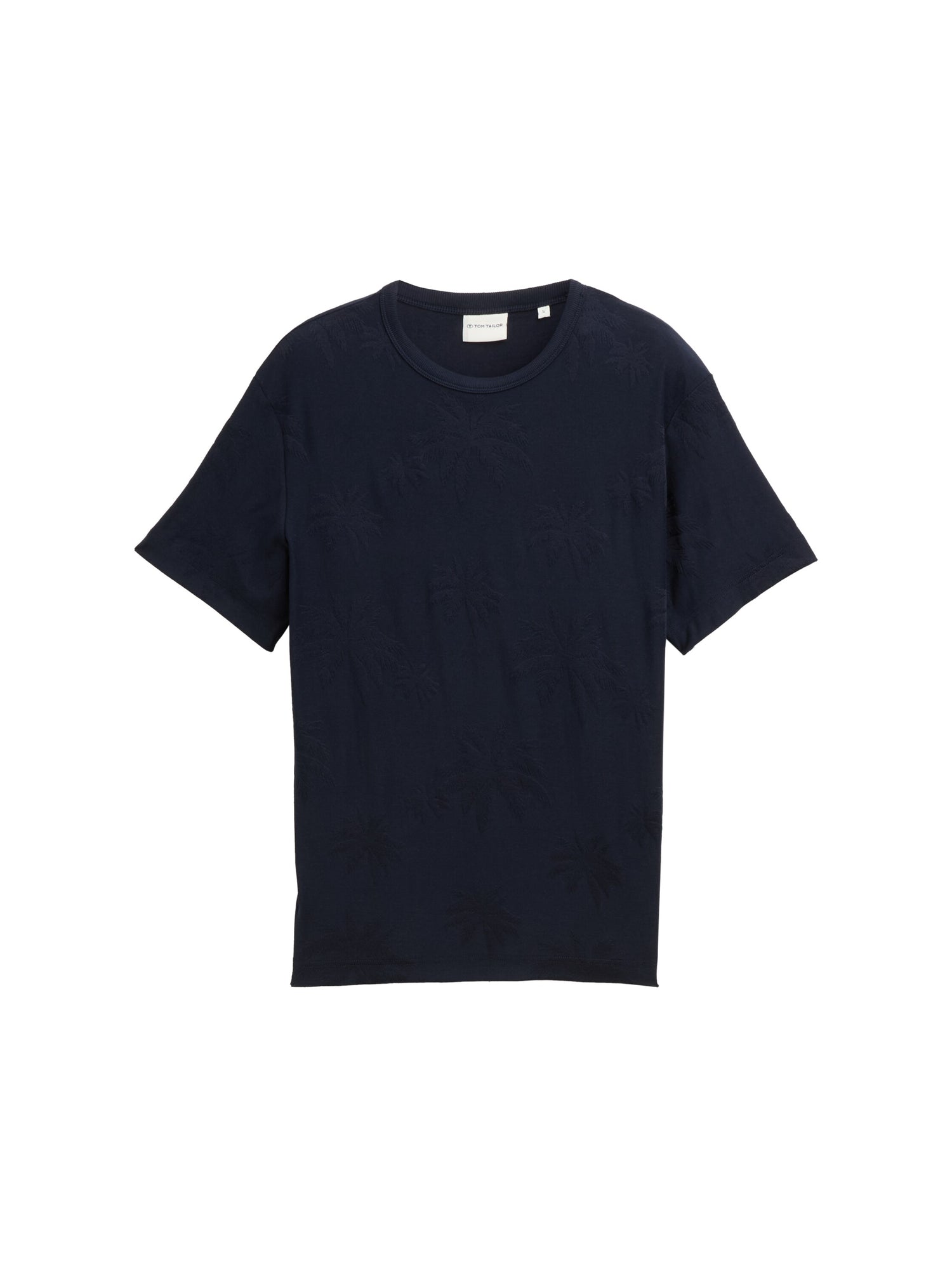 Tom Tailor Denim T-Shirt für Herren mit Palmen-Jacquard-Muster