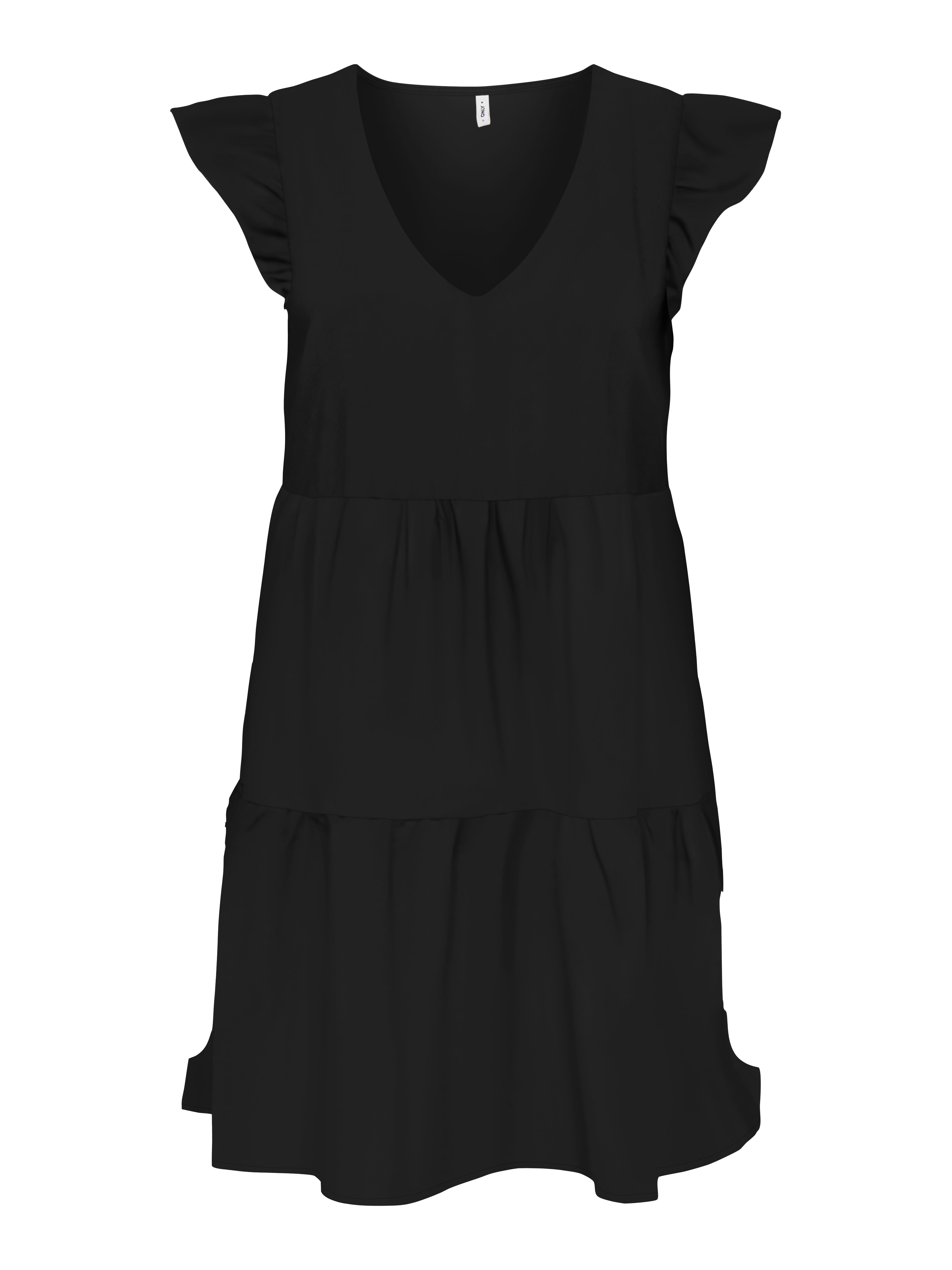 Bestseller Kurzarm V-Ausschnitt Kleid Teenager Rüschen