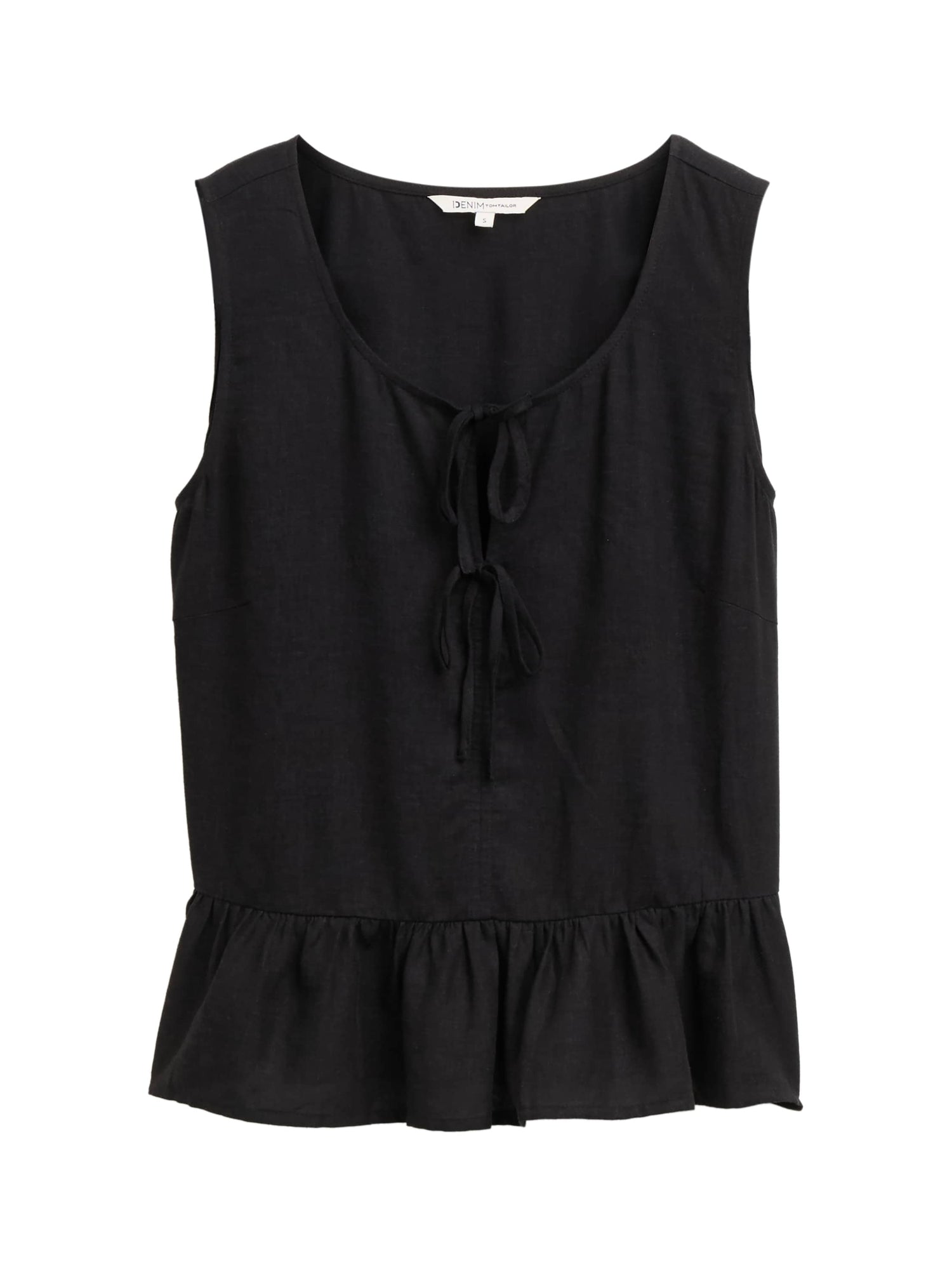 Tom Tailor Denim Bluse Ärmellos Leinen Weiblich Leicht und Kühl