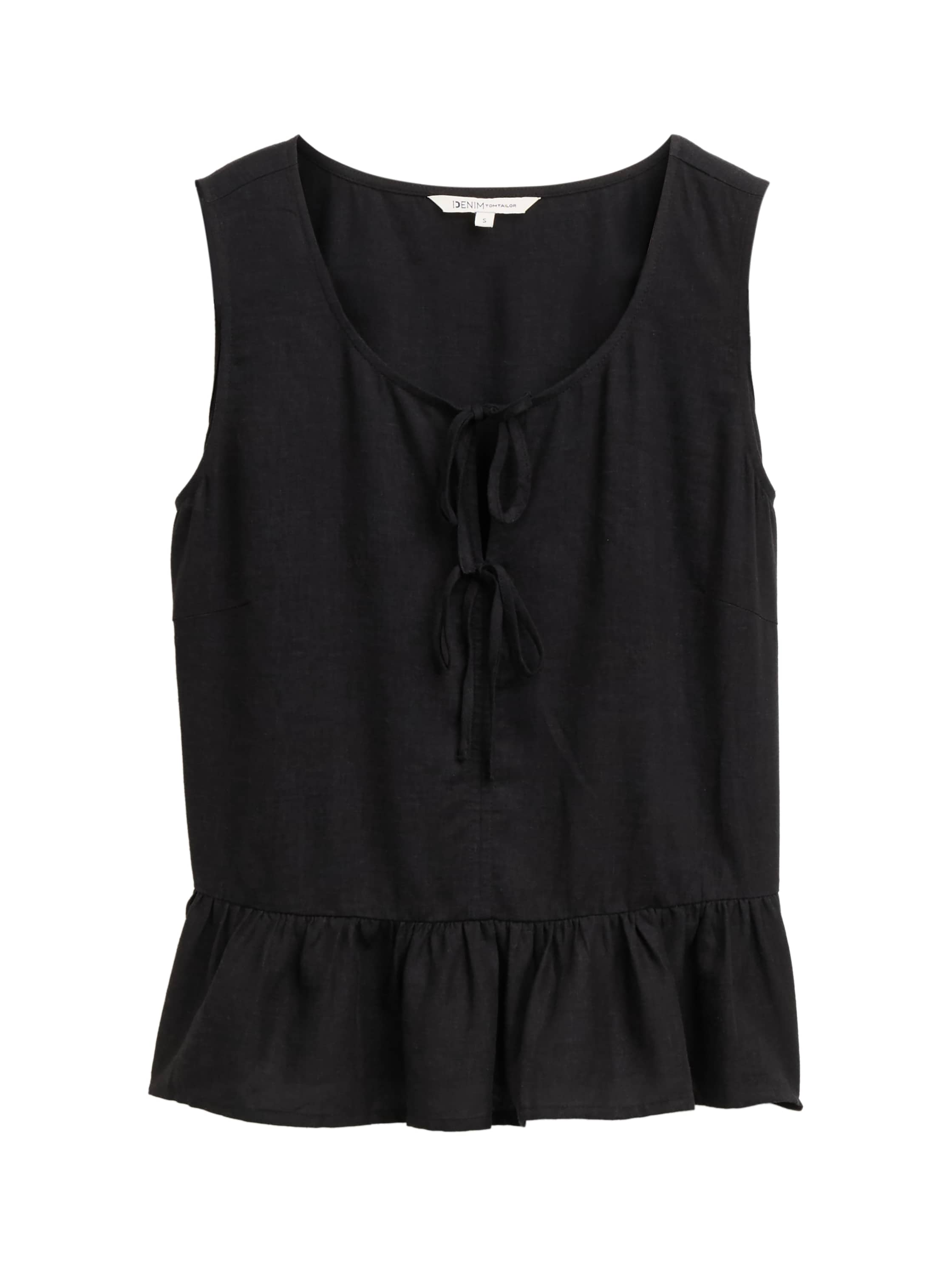 Tom Tailor Denim Bluse Ärmellos Leinen Weiblich Leicht und Kühl