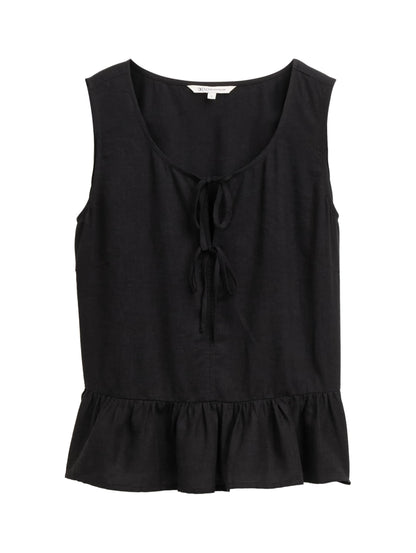 Tom Tailor Denim Bluse Ärmellos Leinen Weiblich Leicht und Kühl