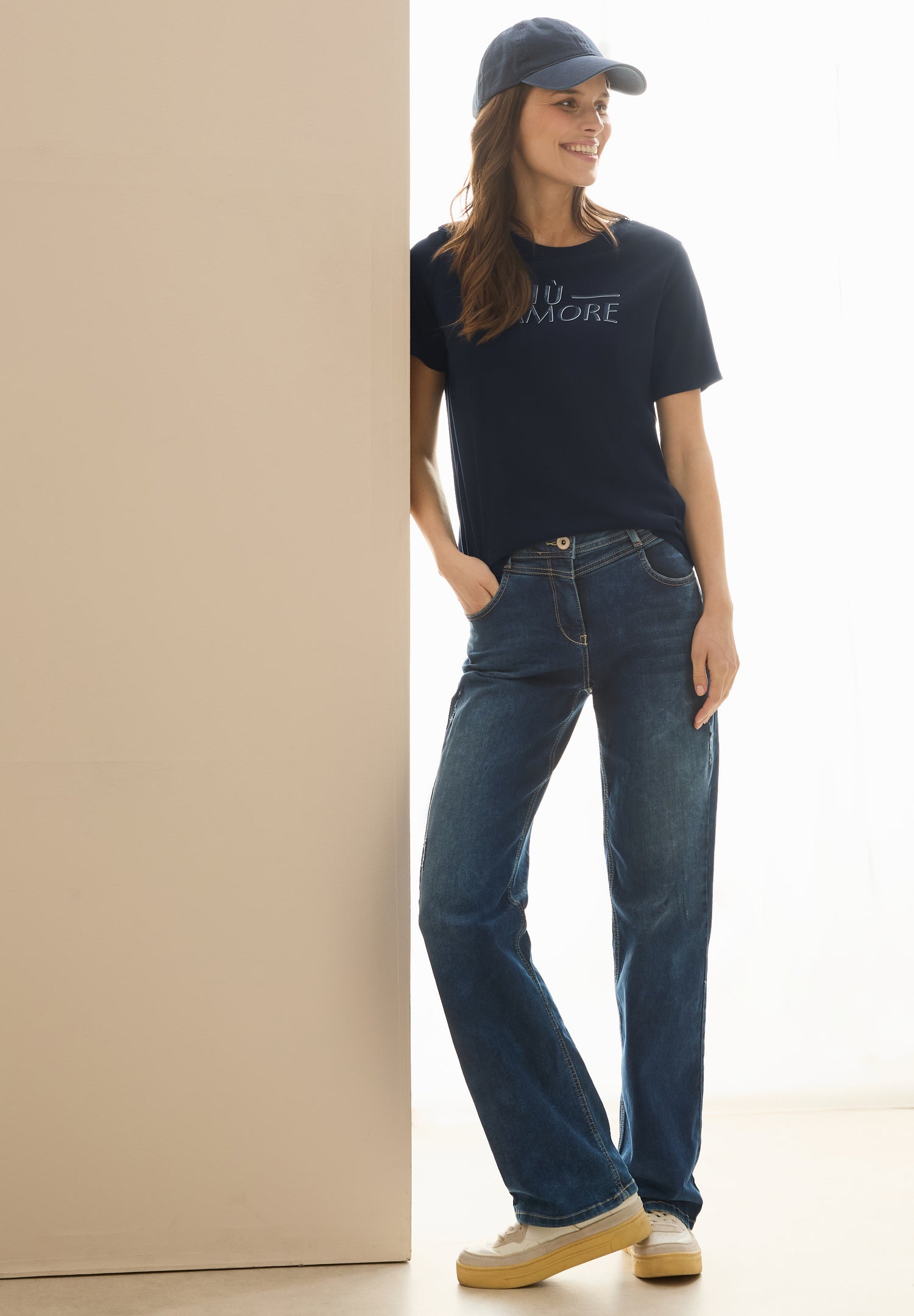 CECIL T-Shirt Damen Wording Artwork Baumwolle