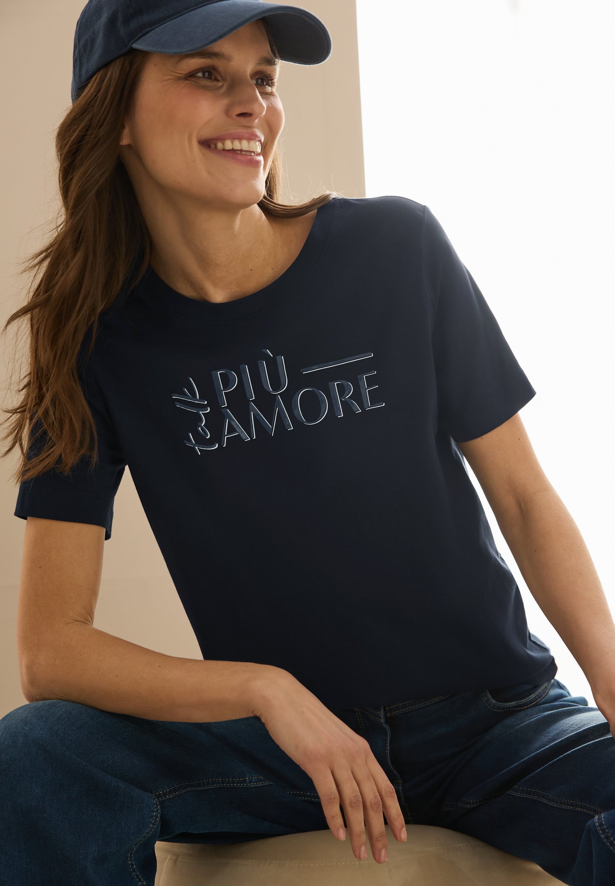 CECIL T-Shirt Damen Wording Artwork Baumwolle