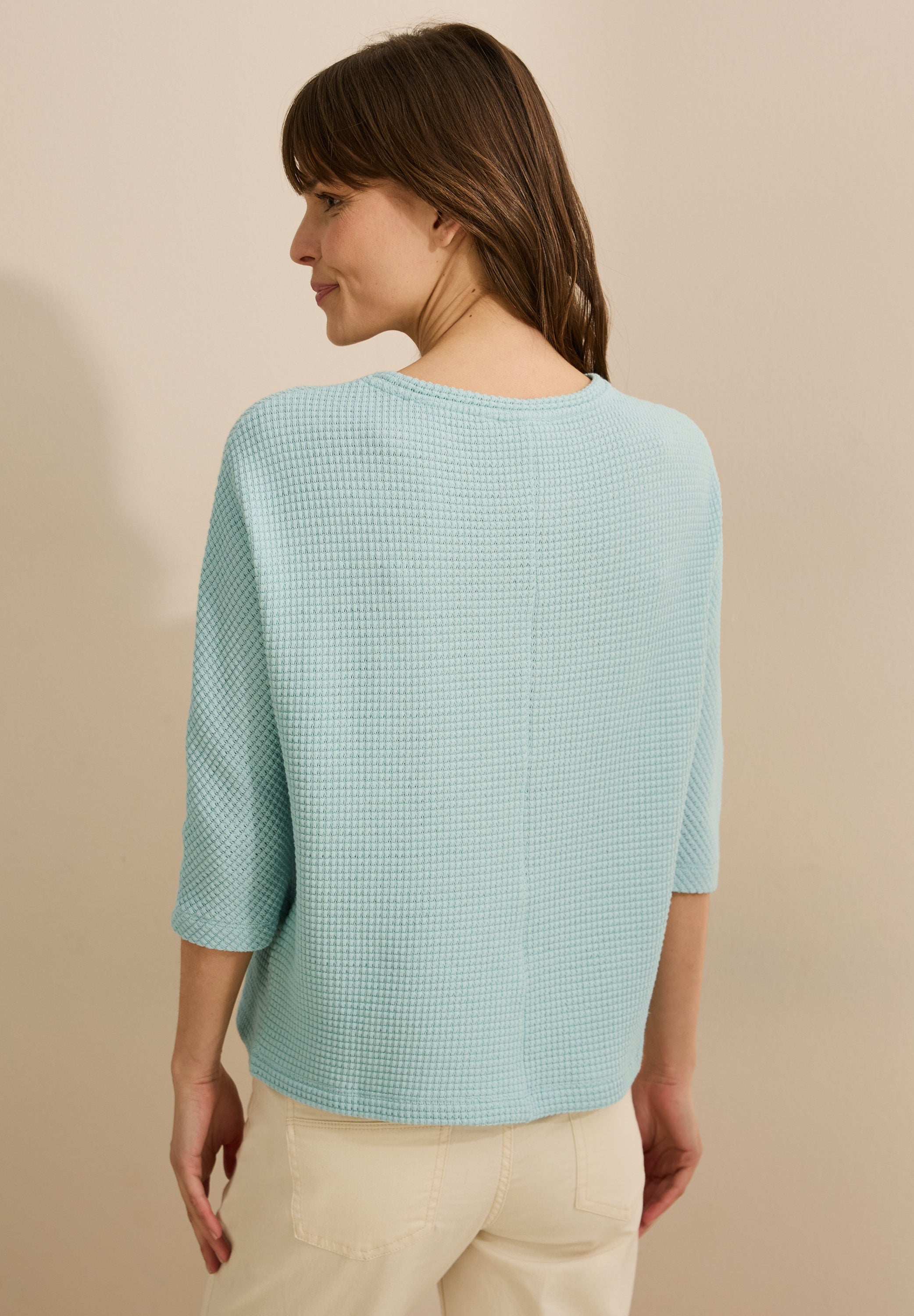 CECIL Strukturshirt Damen 3/4-Arm Stretchmaterial
