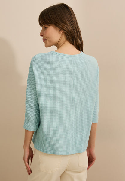 CECIL Strukturshirt Damen 3/4-Arm Stretchmaterial