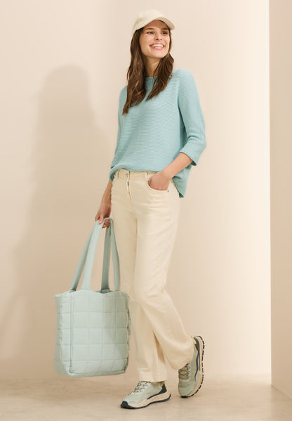 CECIL Strukturshirt Damen 3/4-Arm Stretchmaterial