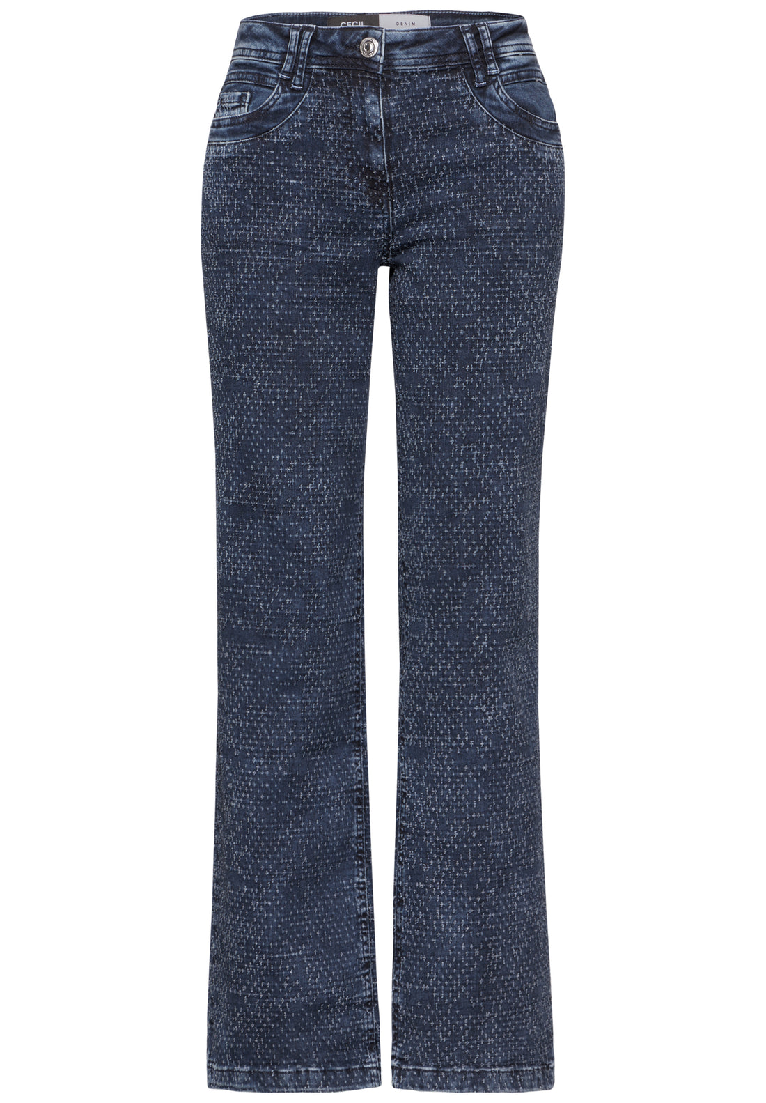 CECIL Wide Leg Jeans Damen High Waist Bouclé Look