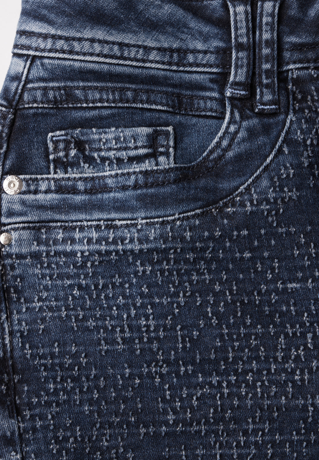 CECIL Wide Leg Jeans Damen High Waist Bouclé Look