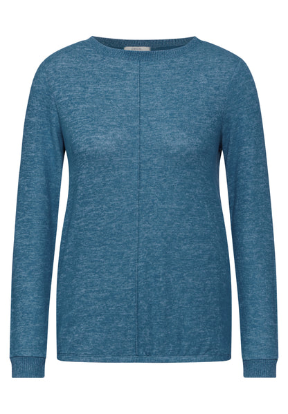 CECIL Langarmshirt Damen Melange Rundhalsausschnitt Elastischer Saum &lt;br&gt;