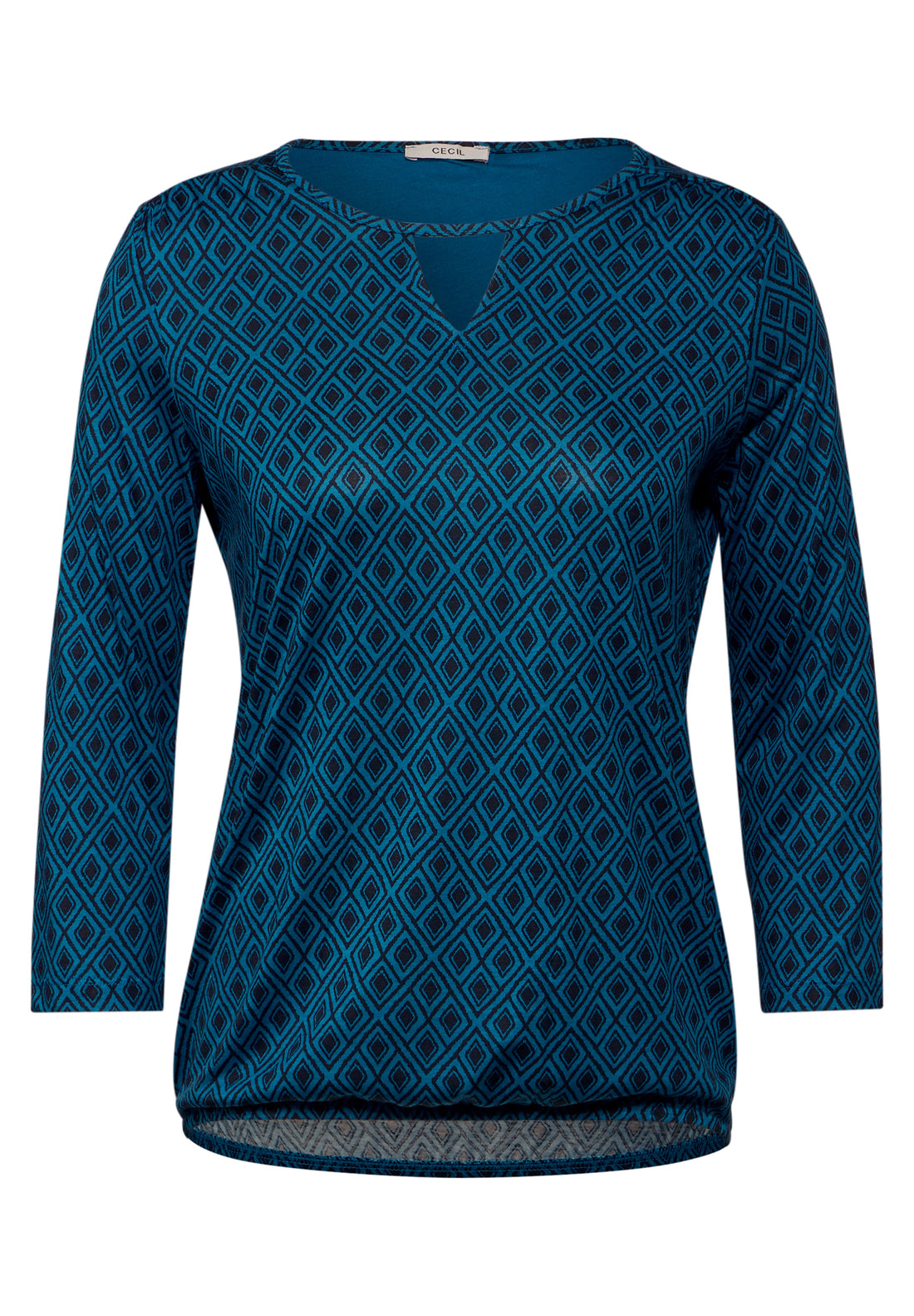 CECIL Damen T-Shirt mit Cut Out und grafischem Muster