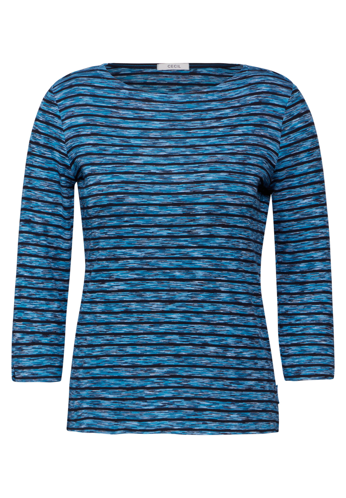 CECIL Damen Shirt 3/4-Arm Melange-Look Stretch Baumwolle