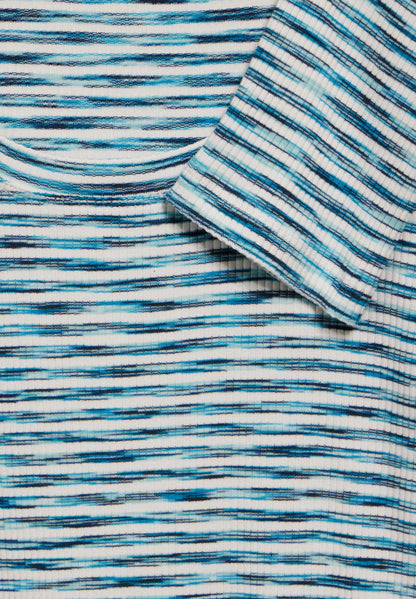 CECIL Geripptes Damen-Shirt 3/4-Arm Tunnelzug Baumwollmix