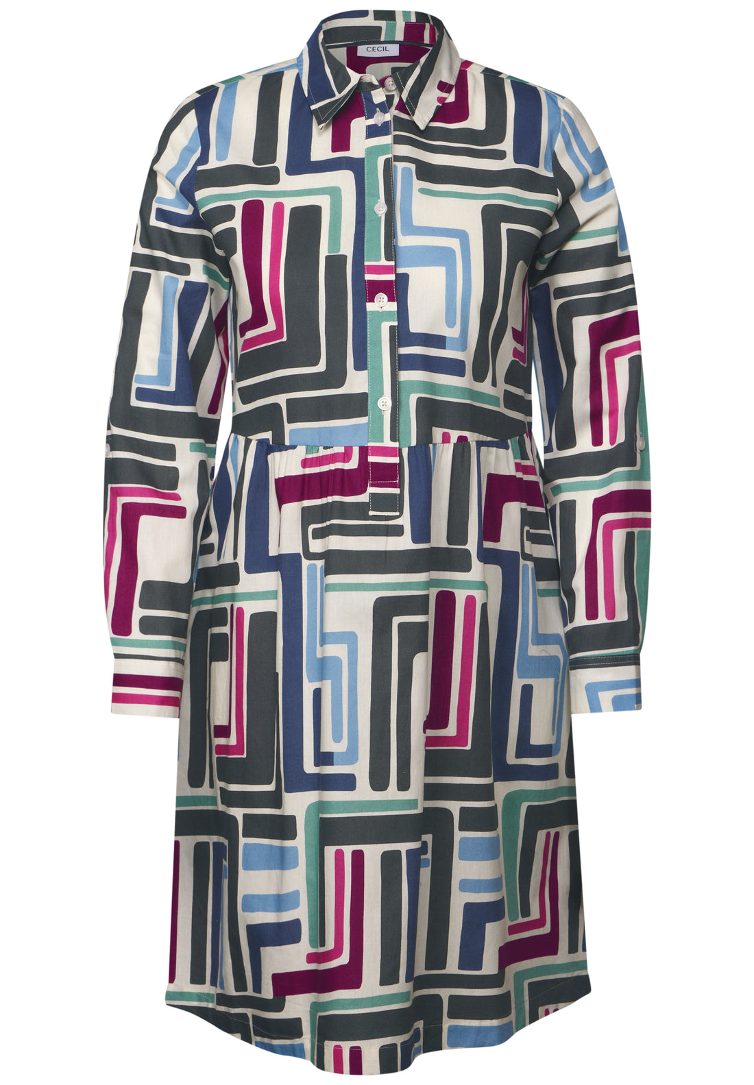 CECIL Knielanges Blusenkleid Damen Klassisch Elegant