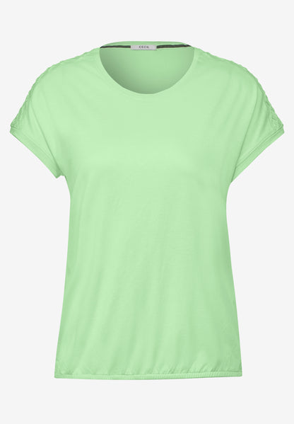 CECIL Damen Dekoratives Kurzarmshirt in Blau