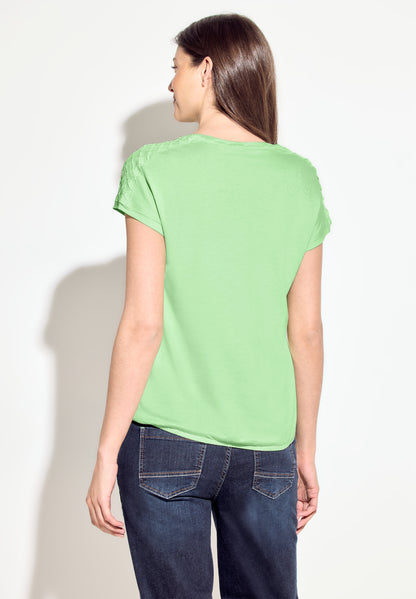 CECIL Damen Dekoratives Kurzarmshirt in Blau