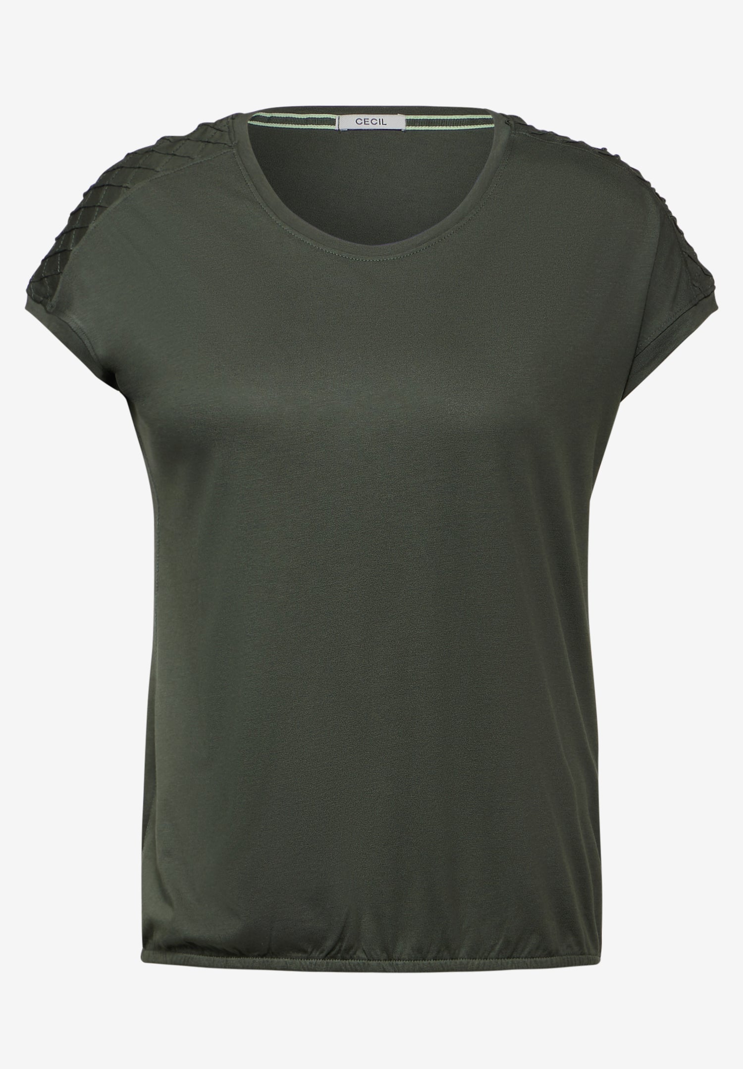 CECIL Damen Dekoratives Kurzarmshirt in Blau