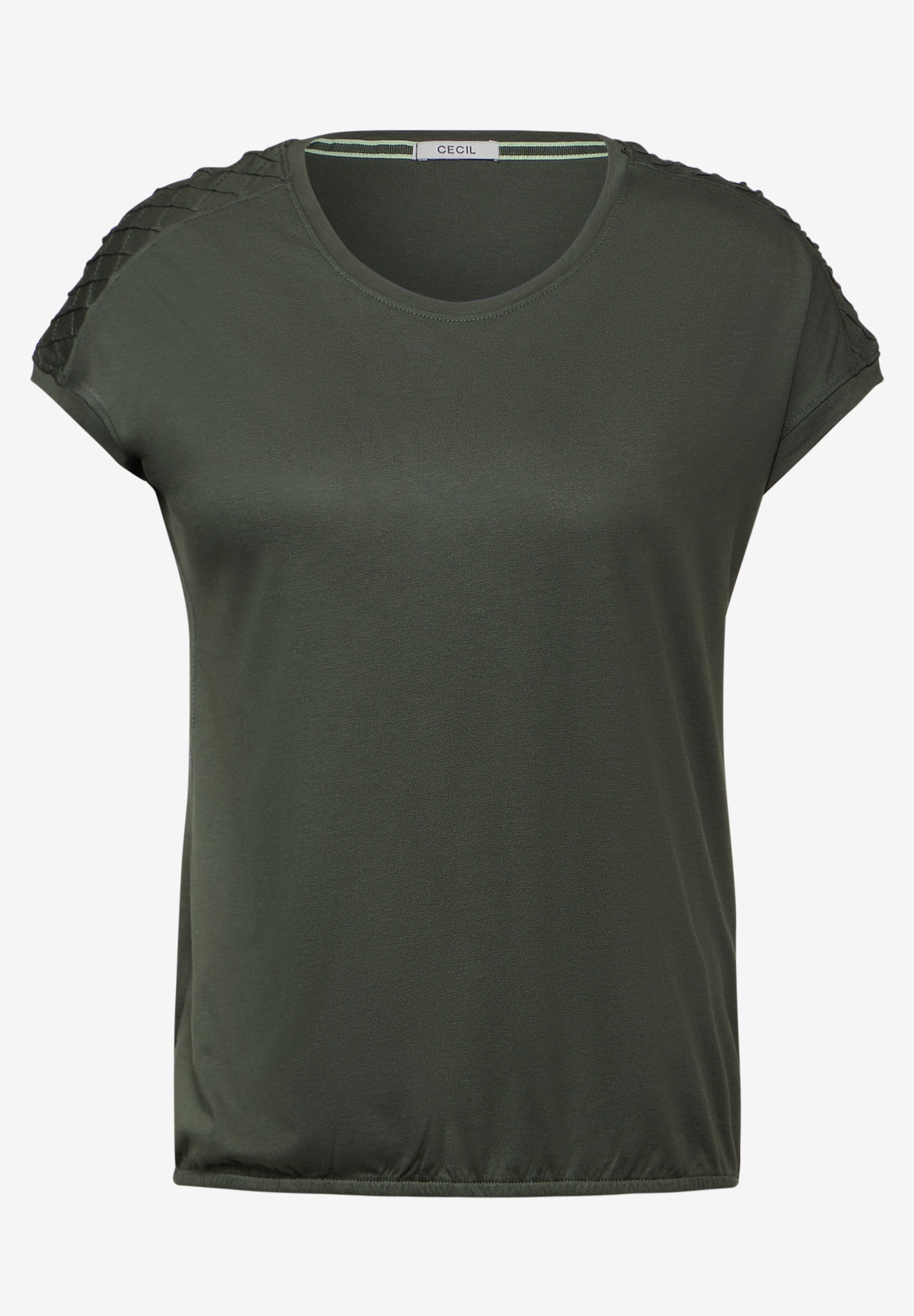 CECIL Damen Dekoratives Kurzarmshirt in Blau