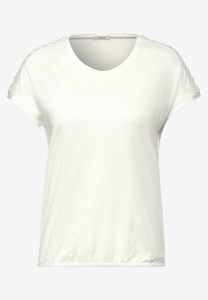 CECIL Damen Dekoratives Kurzarmshirt in Blau