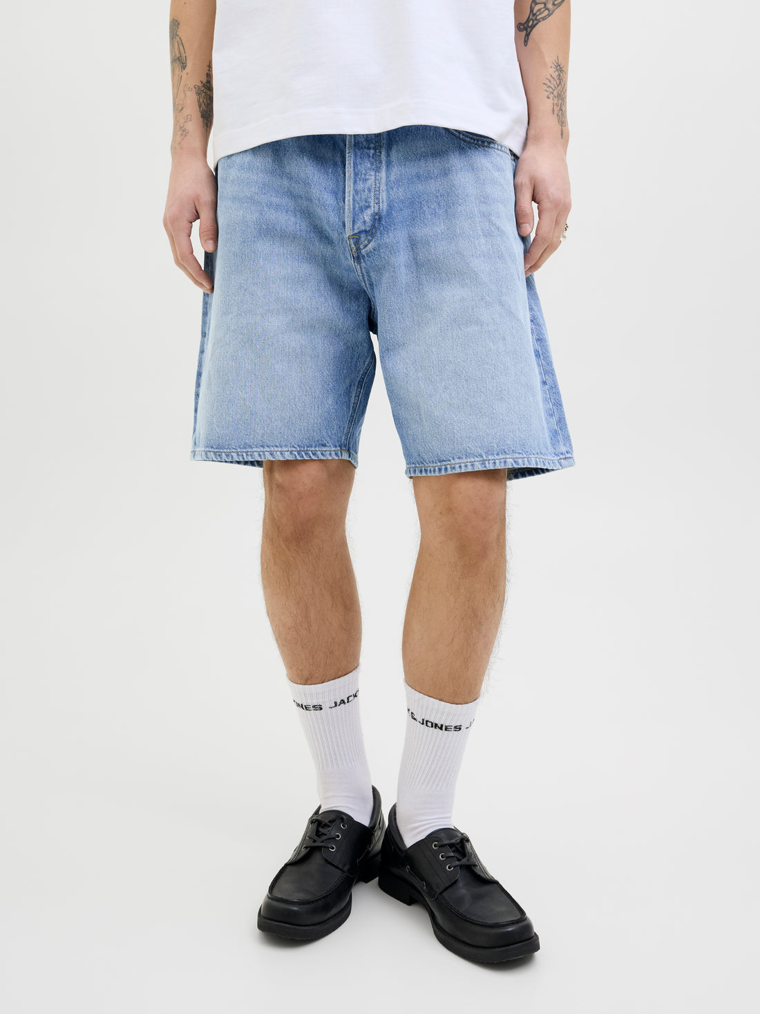 Original Herren Loose Fit Jeans Shorts mit Reißverschluss