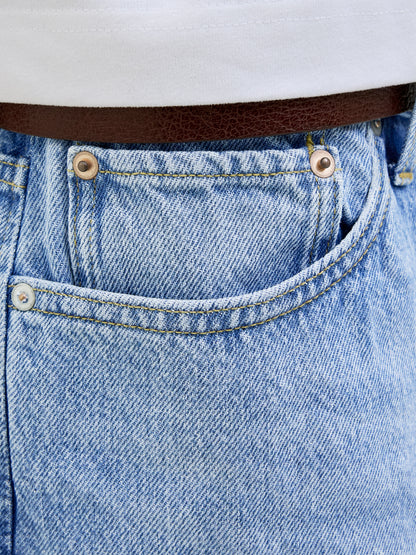 Original Herren Loose Fit Jeans Shorts mit Reißverschluss