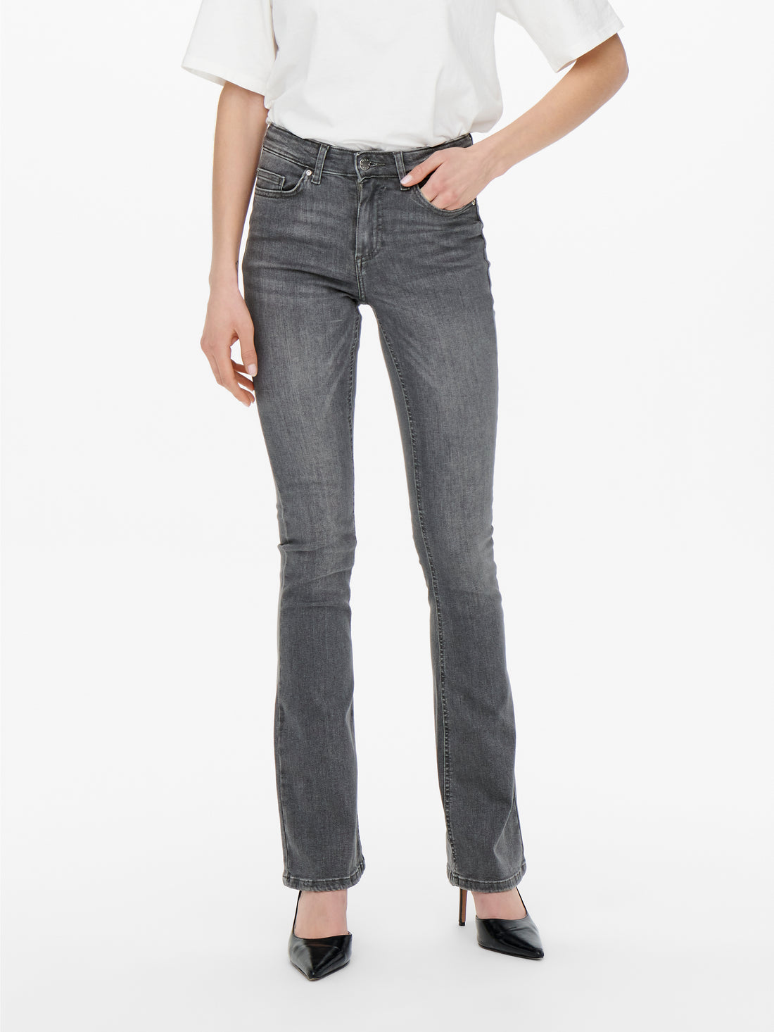 Bestseller Flared Fit Jeans Damen Schlaghose Mittlere Taille