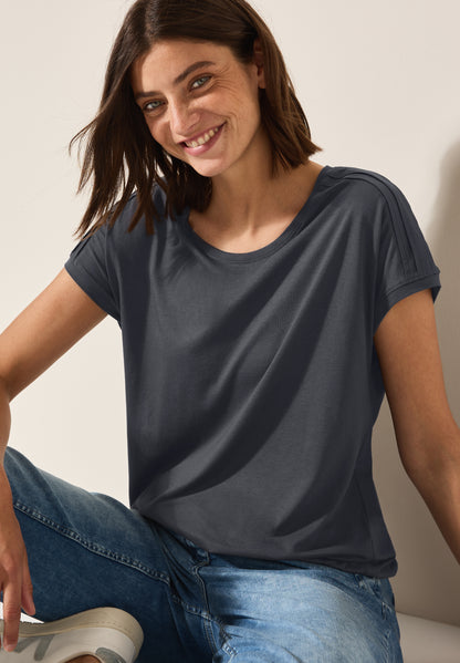 CECIL Damen T-Shirt mit Detail an der Schulter