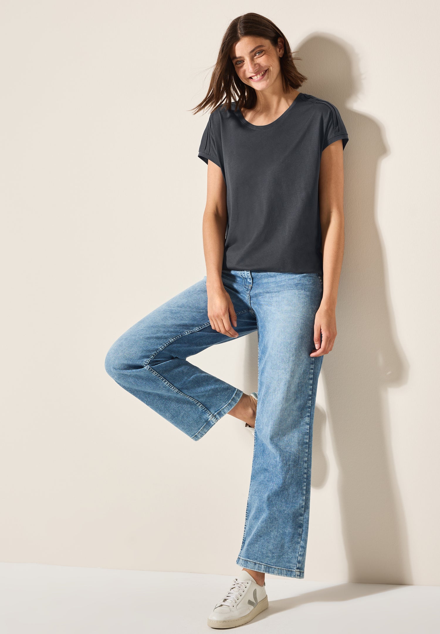 CECIL Damen T-Shirt mit Detail an der Schulter