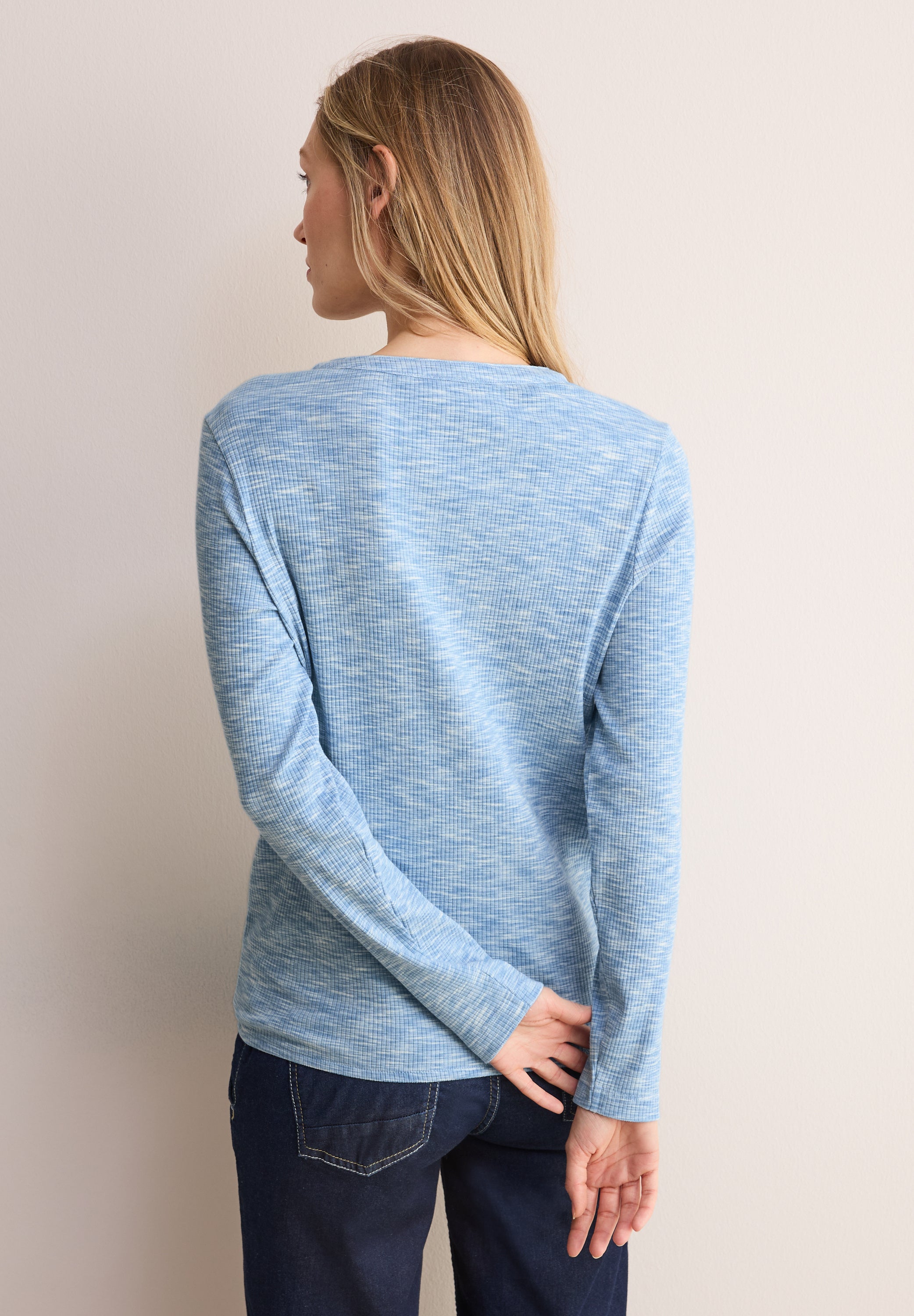 CECIL Shirt im Tunika-Look Damen Melange-Optik