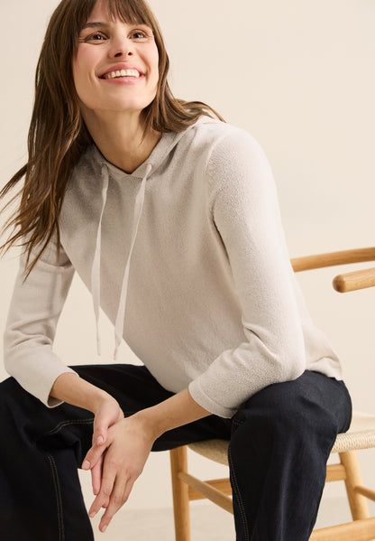 CECIL Hoodie Damen Leichter Kapuzenpullover 3/4-Arm Viskosemix