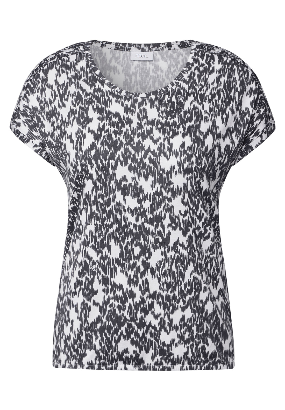 CECIL Kurzarmshirt Damen mit dezentem Print und elastischem Saum