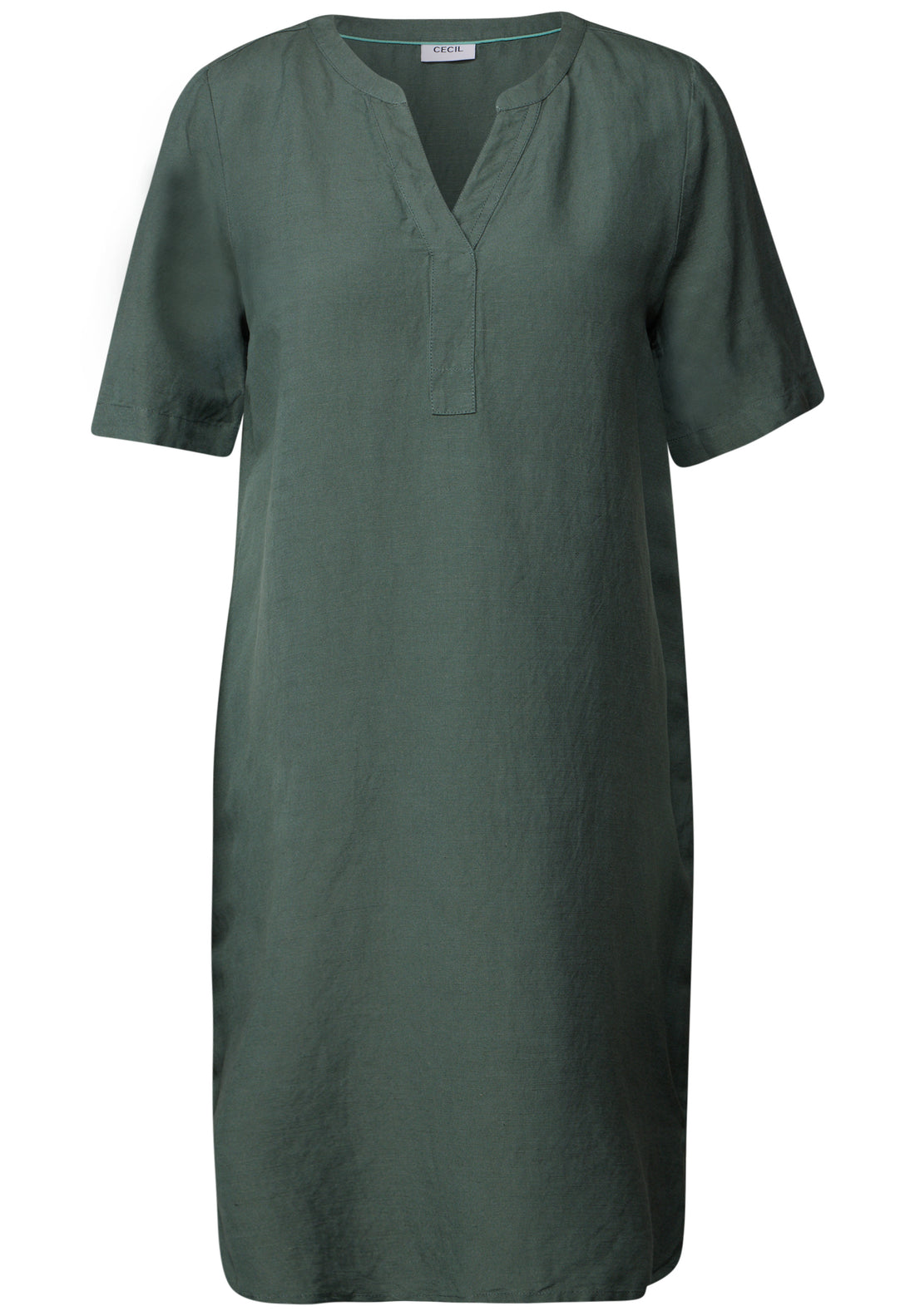 CECIL Knielanges Kleid Damen Sommerleinen entspannte Passform