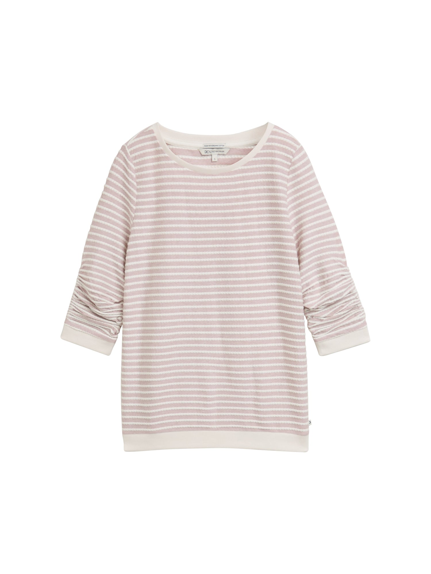 Tom Tailor Denim 3/4 Arm gestreiftes Shirt für Damen mit Rundhalsausschnitt