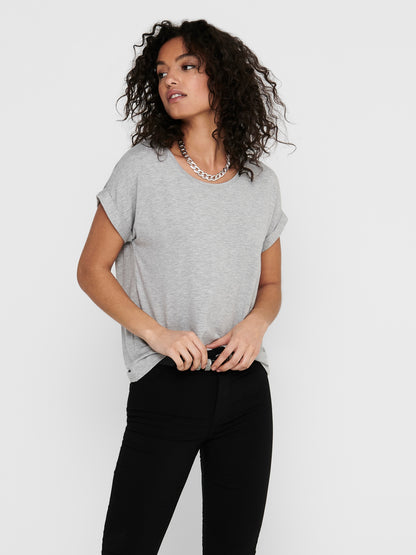 Bestseller Top Damen Rundhals Kurzarm Schwarz<br>