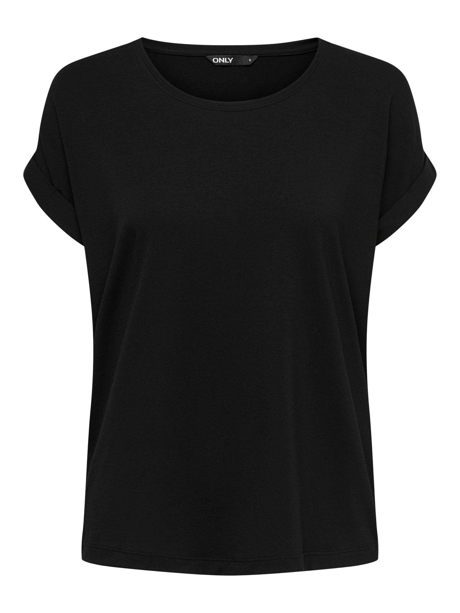 Bestseller Top Damen Rundhals Kurzarm Schwarz<br>