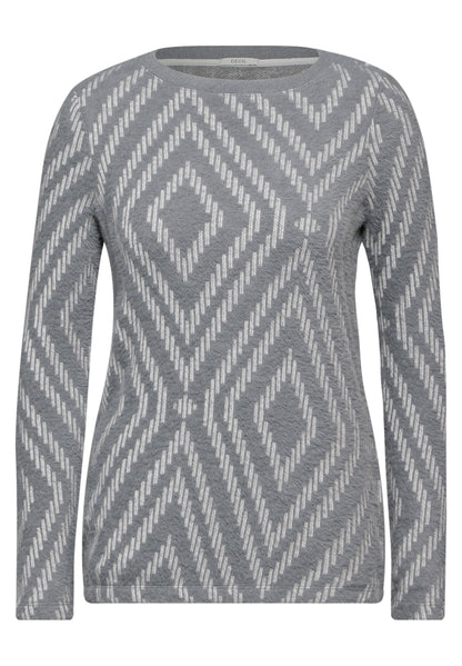 CECIL Langarmshirt Damen Grafisches Muster Bequem