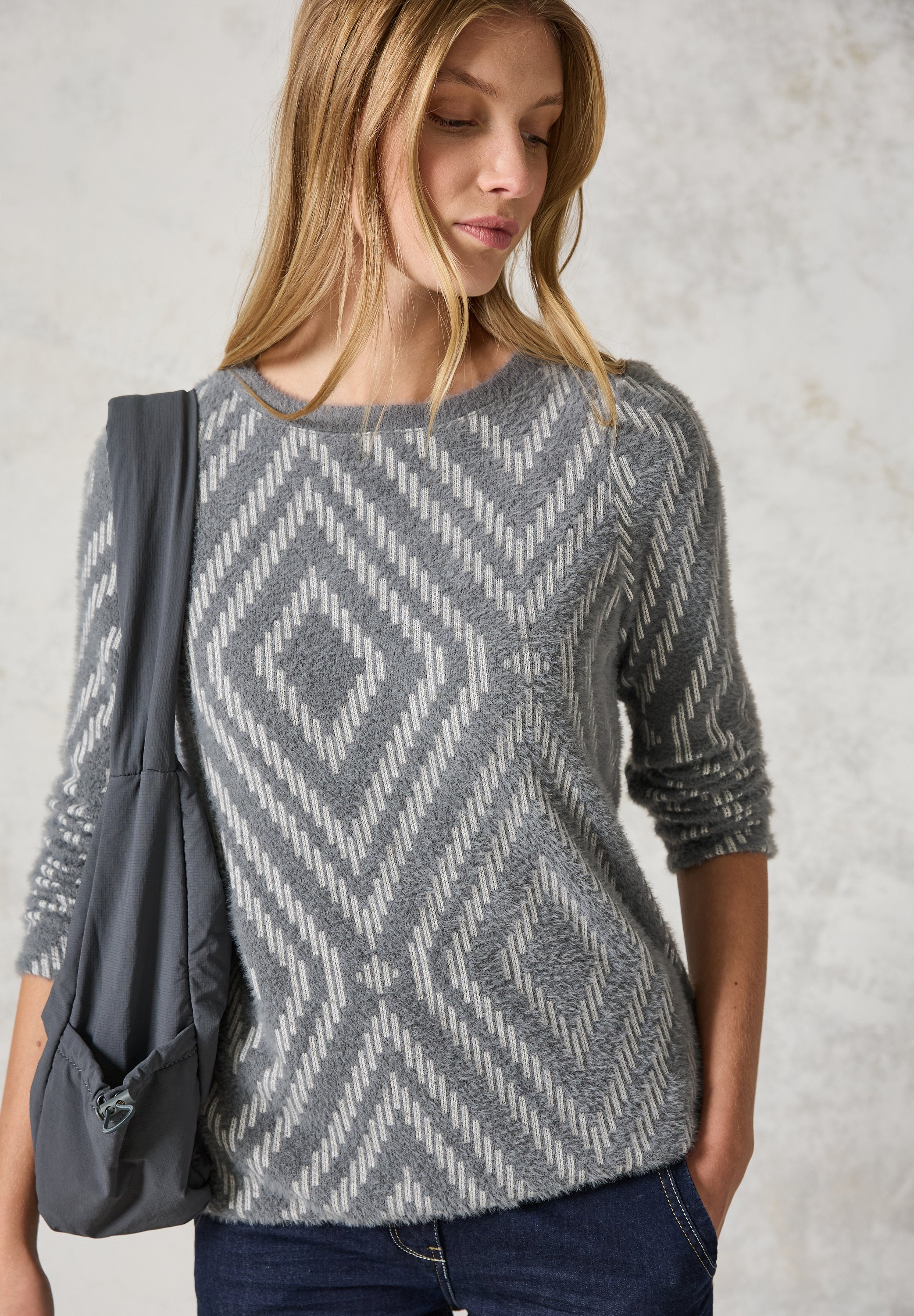 CECIL Langarmshirt Damen Grafisches Muster Bequem