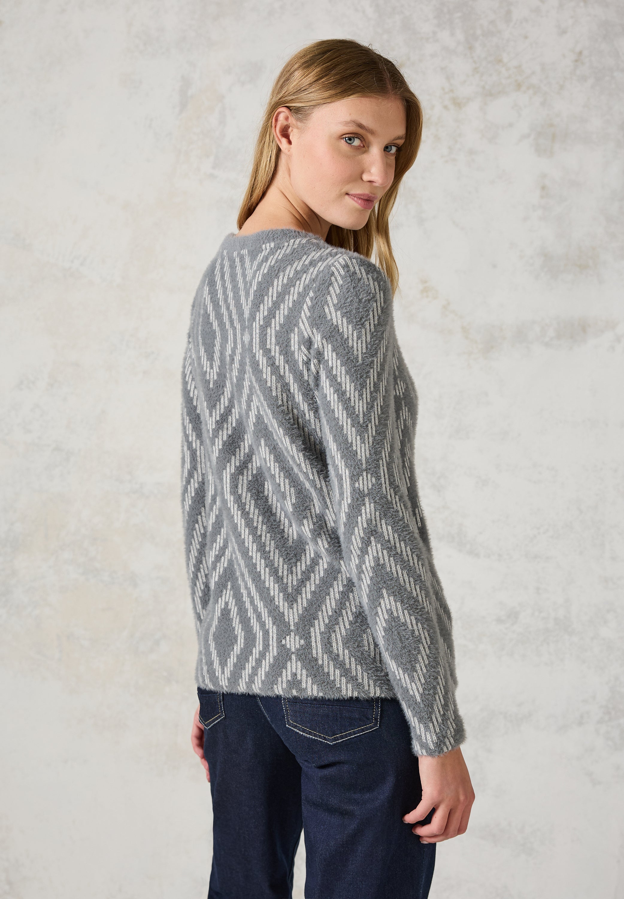 CECIL Langarmshirt Damen Grafisches Muster Bequem
