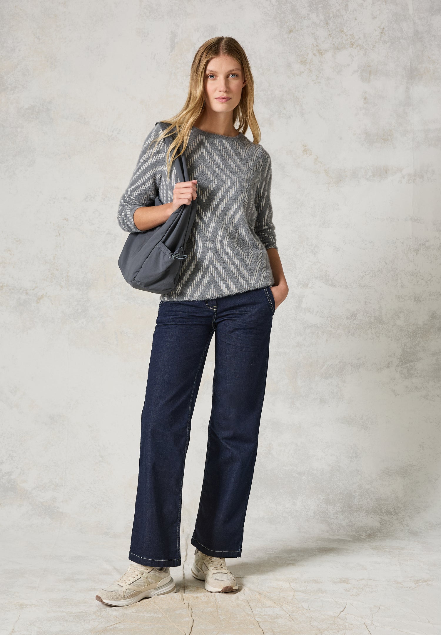 CECIL Langarmshirt Damen Grafisches Muster Bequem