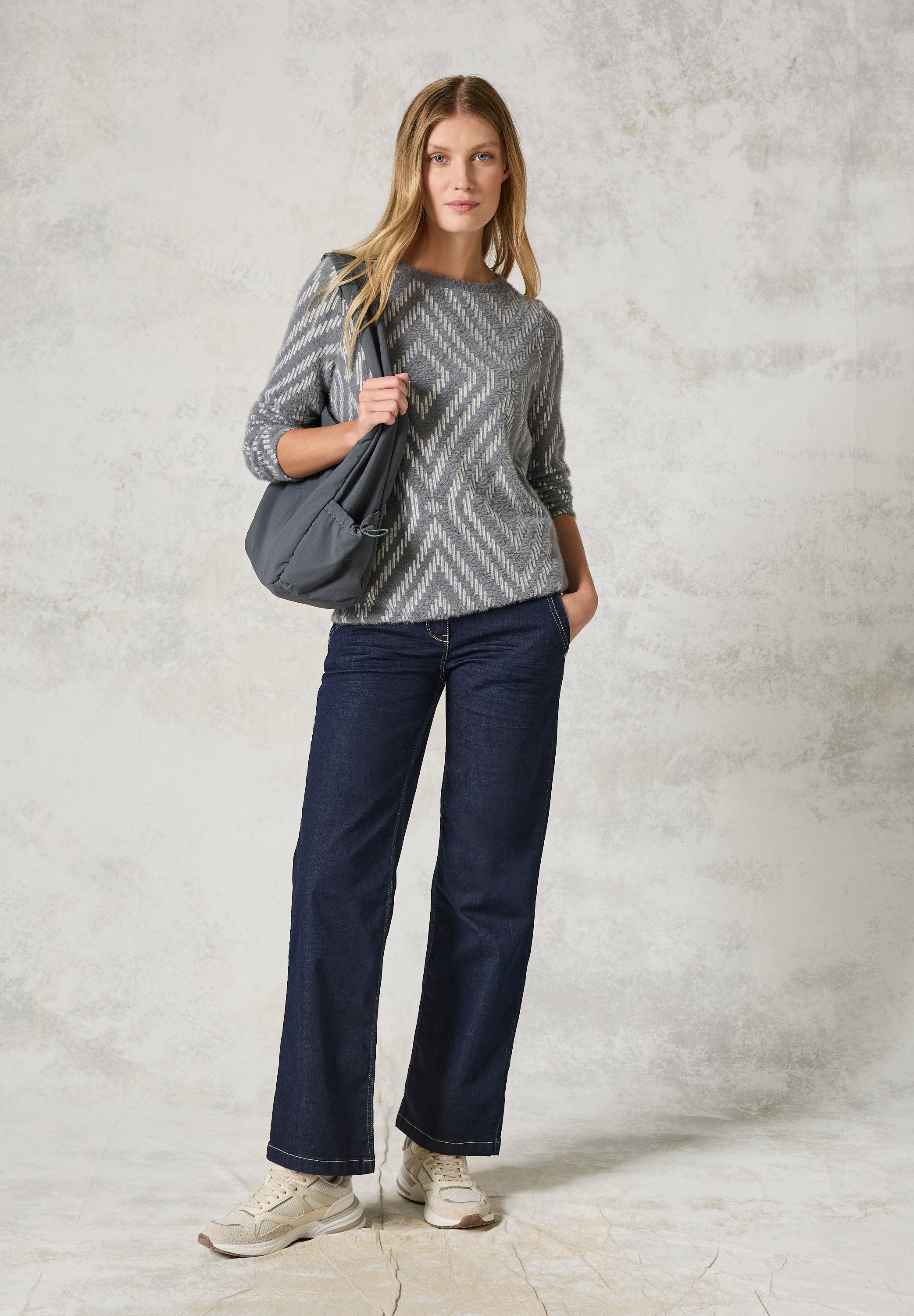 CECIL Langarmshirt Damen Grafisches Muster Bequem