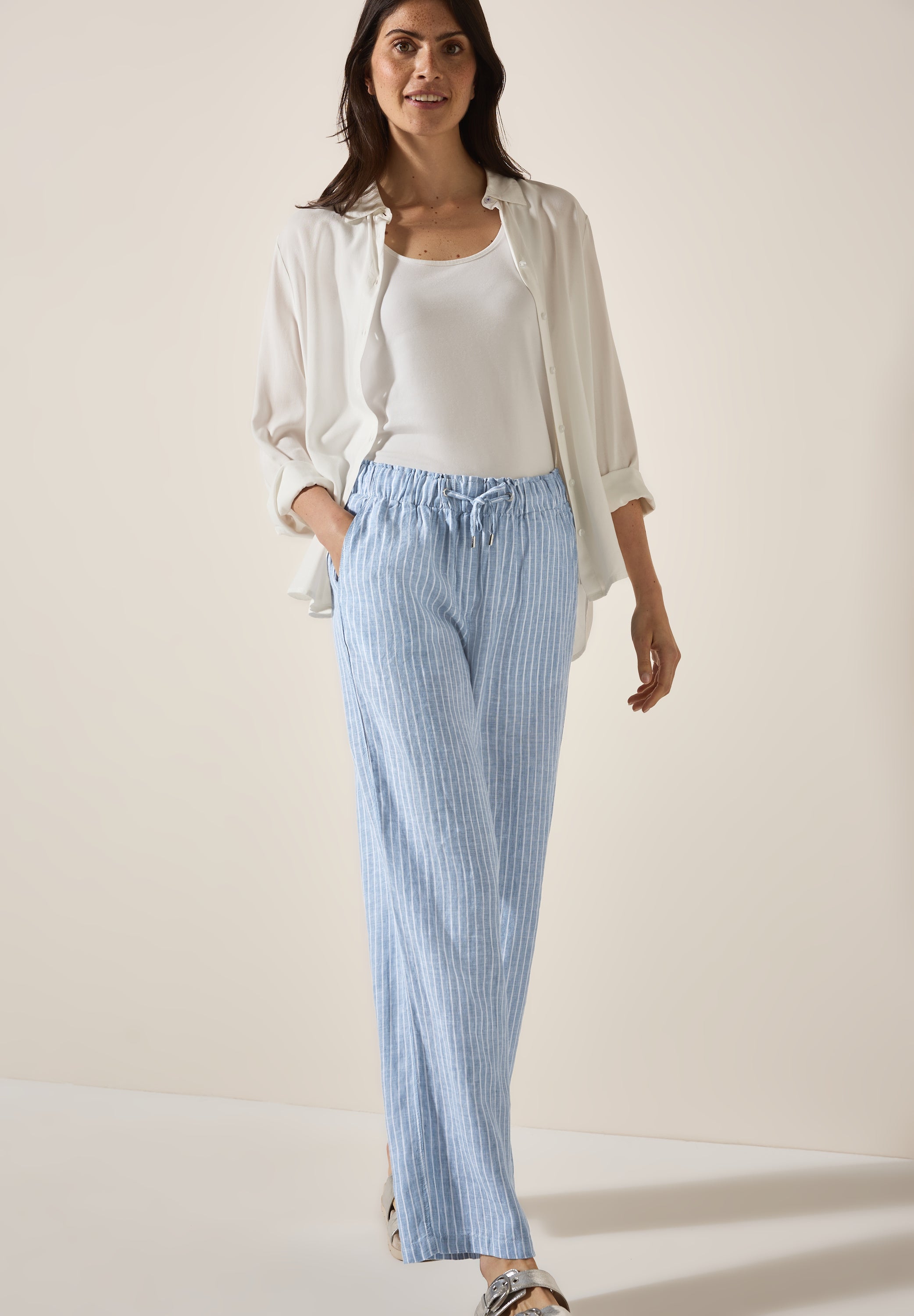 Wide Leg Leinenhose