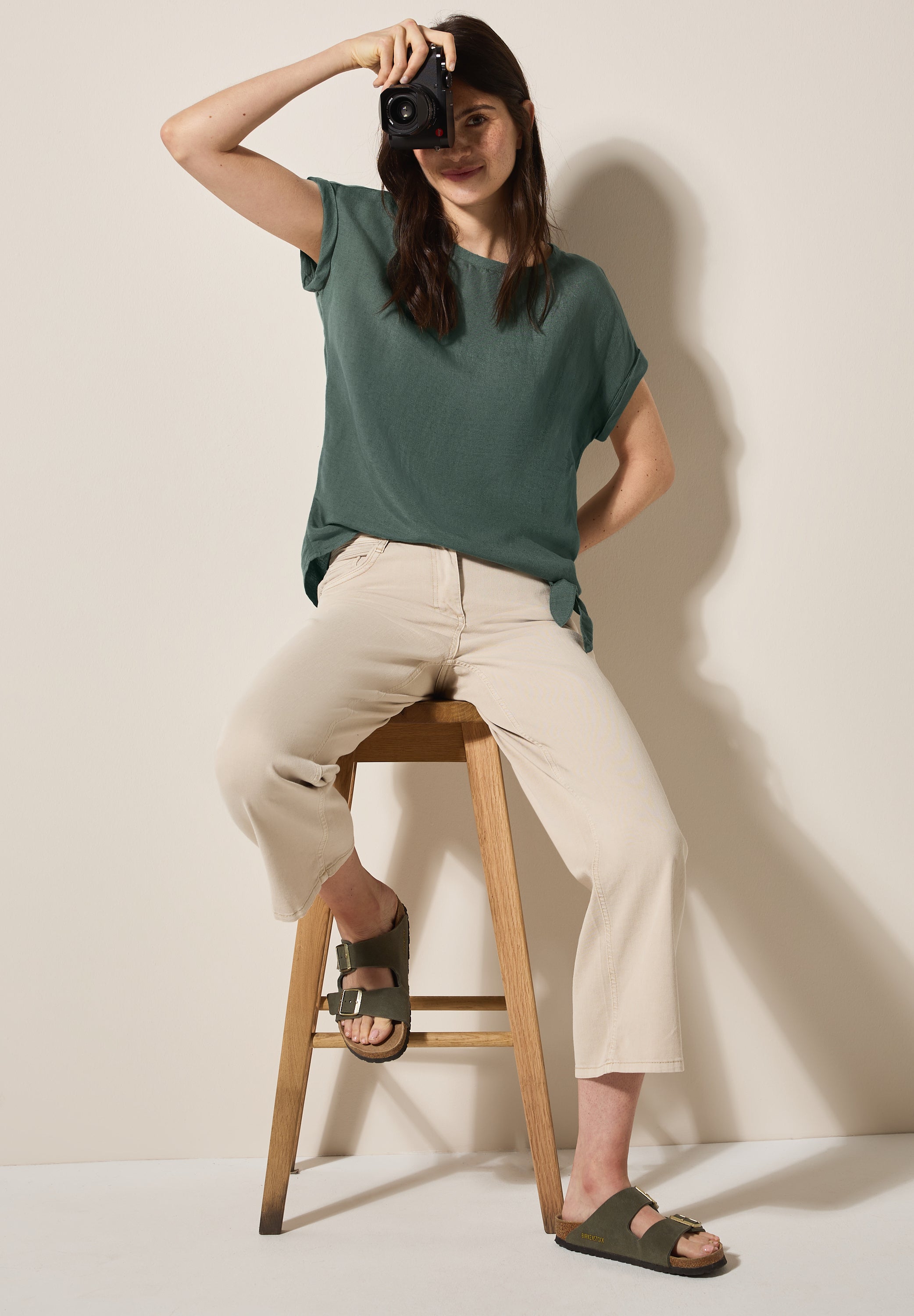 CECIL Sommerbluse Damen lässiger Look Knotendetail