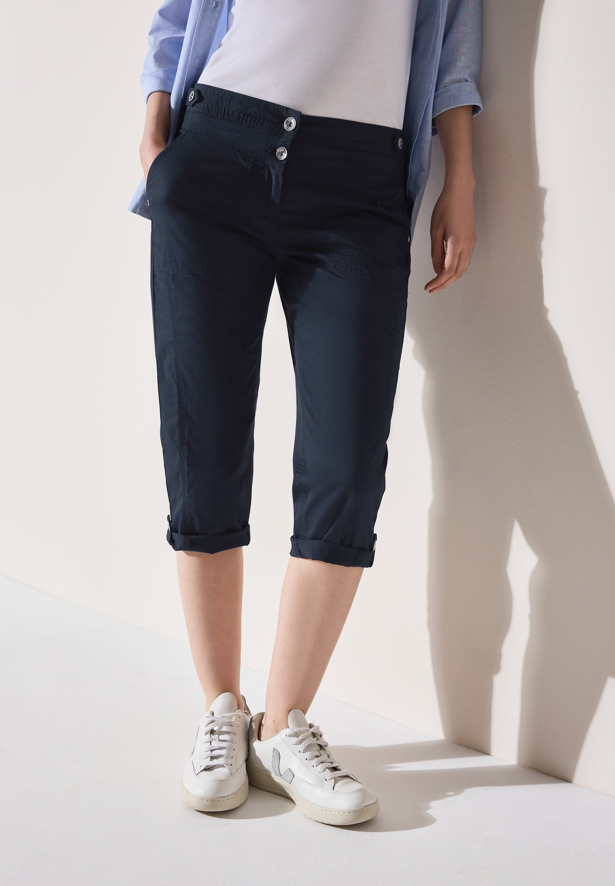 CECIL Damen 3/4 Papertouch Hose in Schwarz