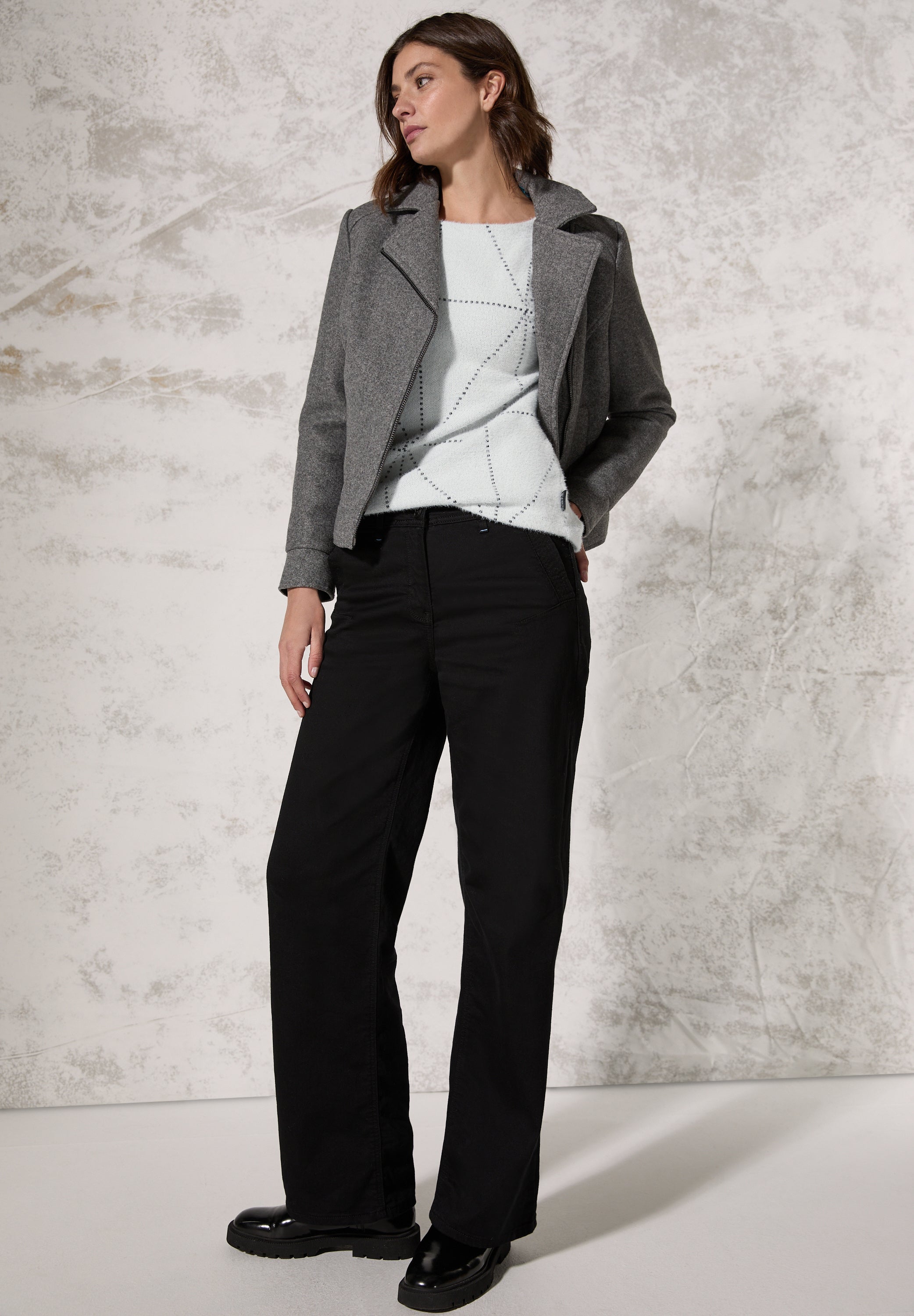 CECIL Langarmshirt Damen Kuscheliges Federgarn