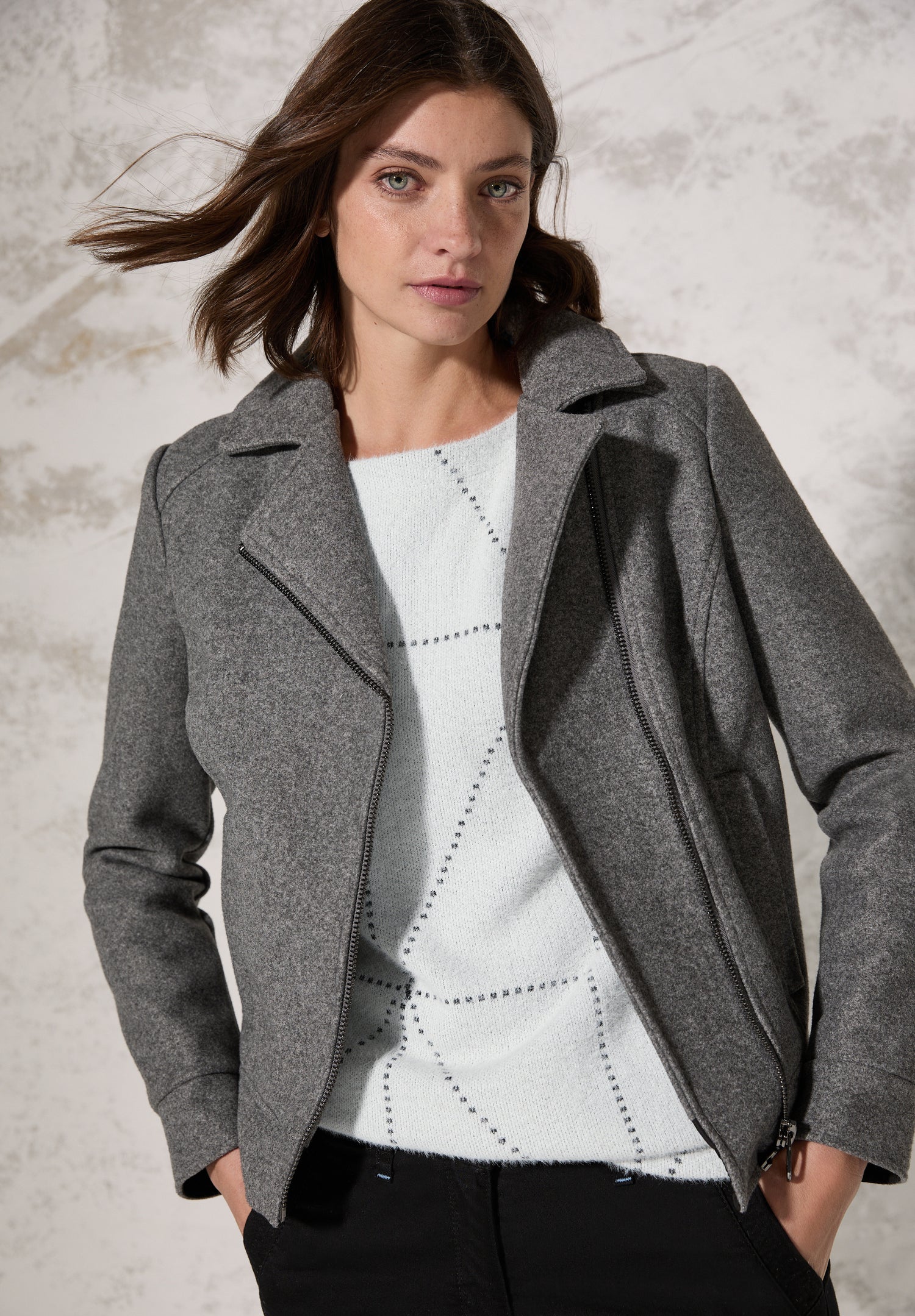 CECIL Langarmshirt Damen Kuscheliges Federgarn
